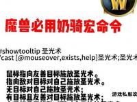 魔兽世界目标宏实战应用技巧与高